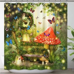 Enchanted Forest Fabric Shower Curtain